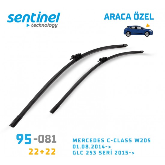 Araca Özel Silecek Takımı  Mercedes C-class W205 01.08.2014->, glc 253 Seri 2015->